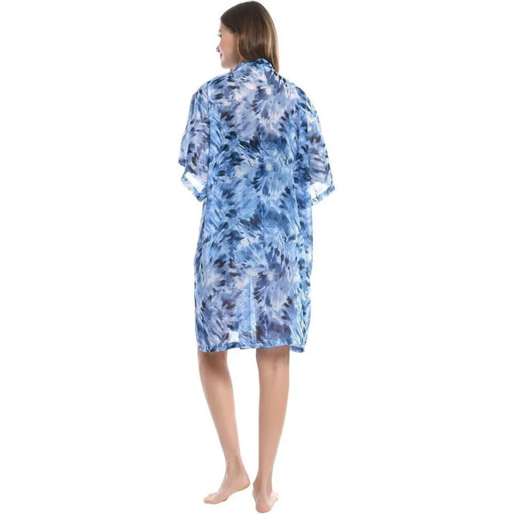 Women’s Chiffon Kimono Duster Kimono Summer Dress Beach Cover Up (Free Size) - Picture 5 of 7